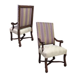 Custom Montecito Arm Chair w/Square Wood Framed Back