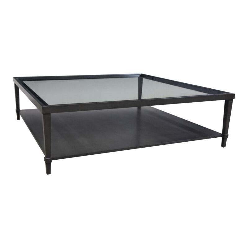 Custom Mercer Cocktail Table | Glass Top | Mink