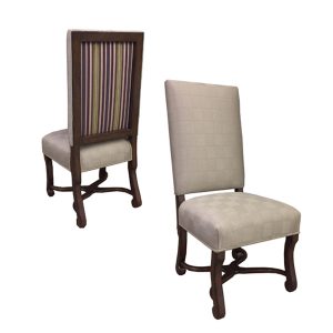 Custom Montecito Side Chair w/Square Wood Framed Back