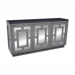 Custom Moderne Buffet with Mirror Doors