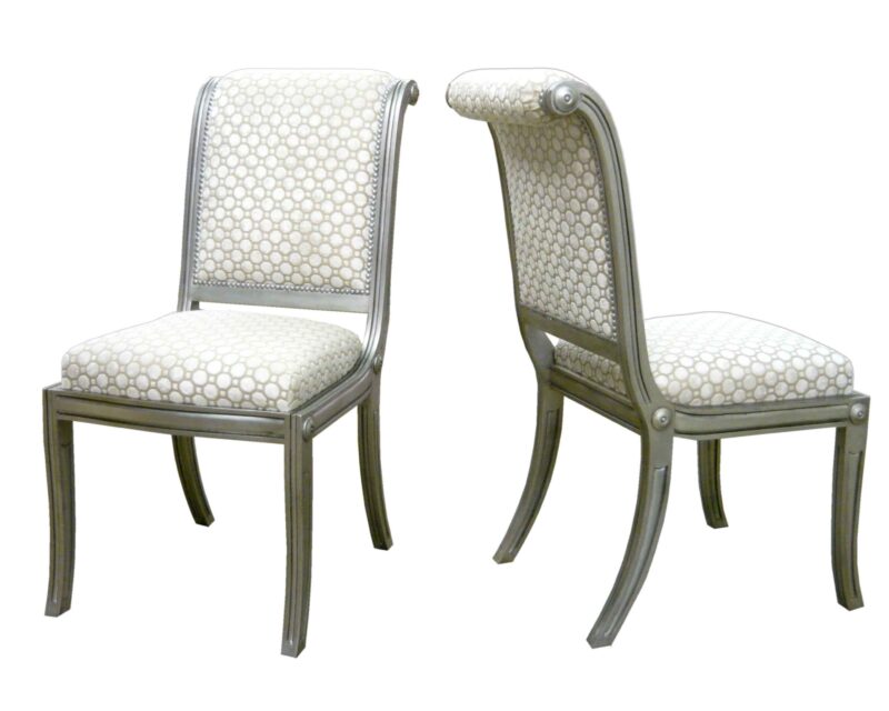 Custom Embassy Side Chair Silverleaf Finish