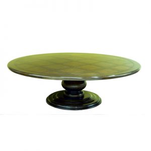 Custom 96"Round Pedestal Table w/ Woven Parquet Top