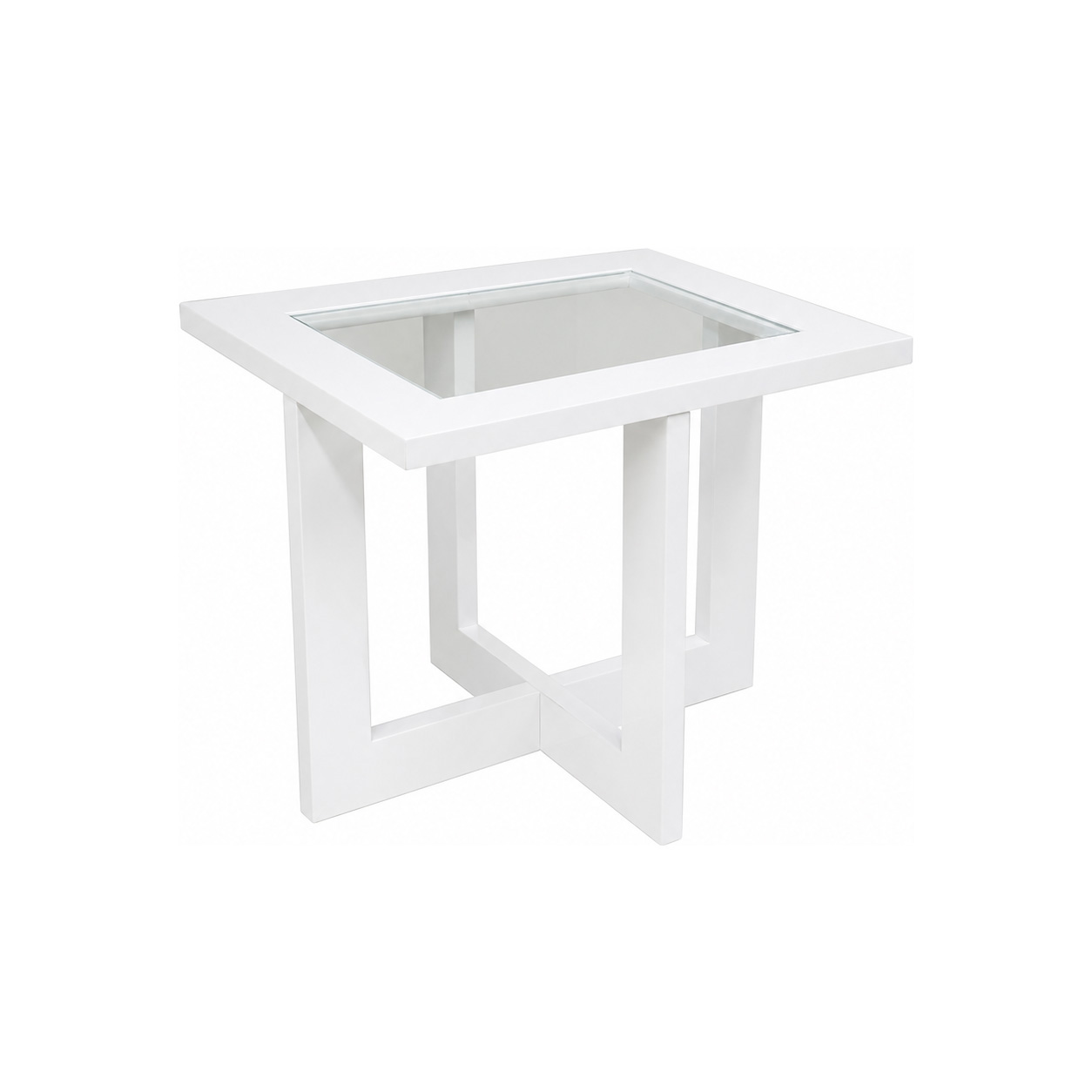 mirage end table modern square end table with glass inset top white painted wood accent table contemporary side table handcrafted furniture