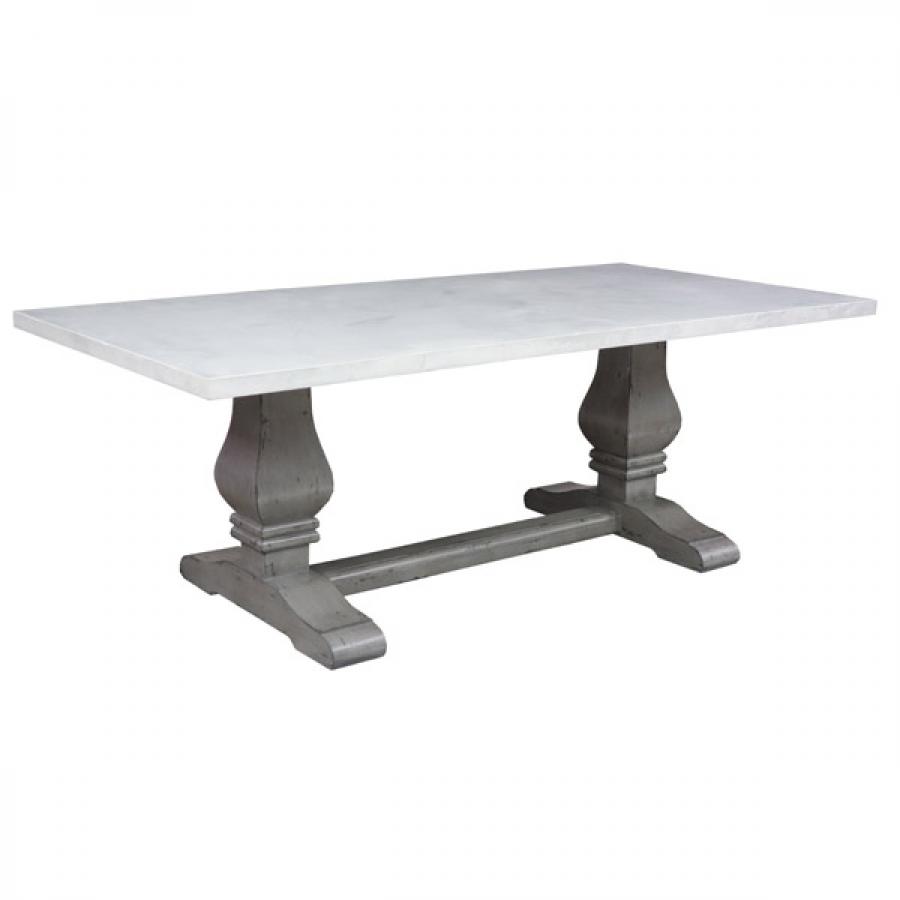 Trestle Dining Table + White Plaster Top