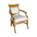 Veranda game chair upholstered seat nailhead trim wood frame