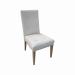upholstered dining chair neutral fabric hardwood legs