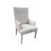 upholstered arm dining chair modern fabric seat wood legs