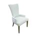 upholstered dining chair curved back modern wood legs