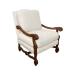 Provence lounge chair carved wood frame upholstered seat