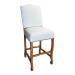 Provence bar stool bar height carved wood frame upholstered seat