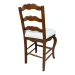 Ladderback Upholstered Seat Barstool (Counter Height) Back Angle